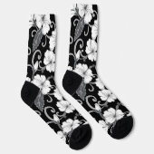 CHAUSSETTE ROBE POLYNÉSIENNE (NOIR) (Droite)