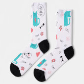 Chaussette Robin Oeuf Bleu Cute Chat Motif (Gauche)
