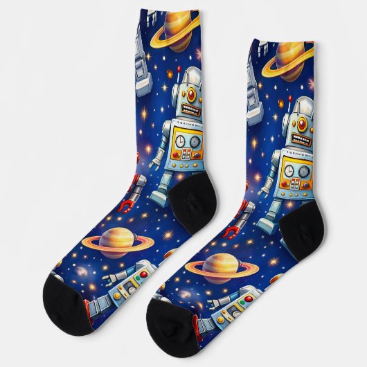 Chaussette robot d'exploration de chaussettes, art cosmique (Gauche)