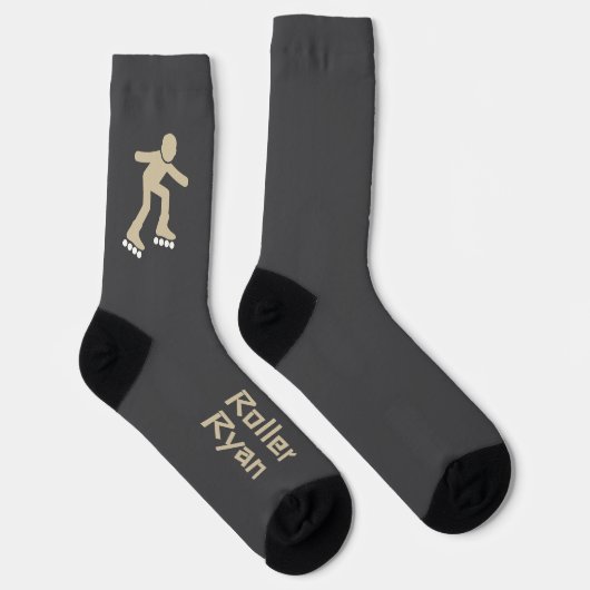 Chaussette Rollerskating sand on gray with text (Droite)