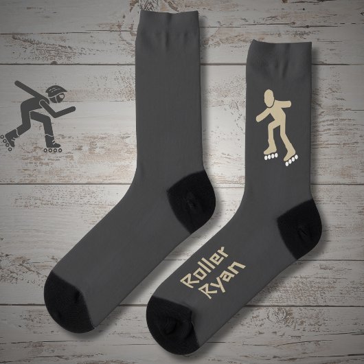 Chaussette Rollerskating sand on gray with text