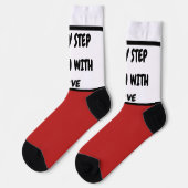 Chaussette Romantic Every Step Taken With Love Red Hearts Cre (Gauche)