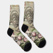 Chaussette Rooster Garden Flower Papillon Art (Droite)