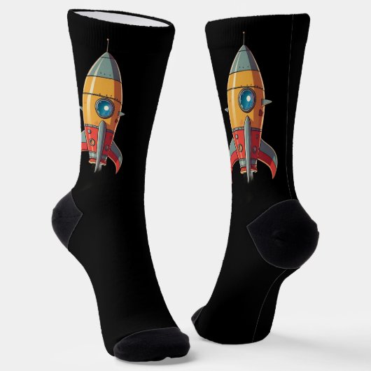 Chaussette Roquette rétro à la Lune (Angulaire)