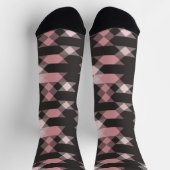 Chaussette rose blanc et gris géométrique (Haut)