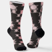 Chaussette rose blanc et gris géométrique (Angulaire)