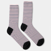 Chaussette Rose & Bleu rayé Rétro Cool classique moderne mode (Droite)