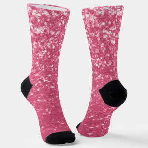 Chaussette Rose faux pailleté scintillant rose clair