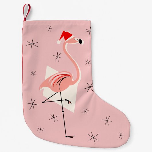 Chaussette rose Flamingo Santa unilatérale (Devant)