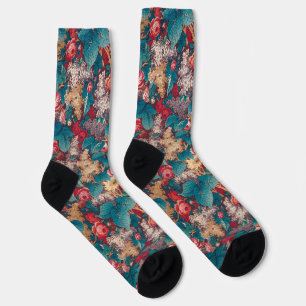Chaussette Rose, Lilac, Grand Jardin Vintage Feuille