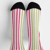 Chaussette rose olive rayé (Haut)