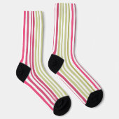 Chaussette rose olive rayé (Droite)