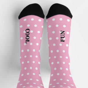 Chaussette Rose pastel et points blancs amusants et cools