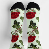 Chaussette Rose Red Long Stem Motif Vert Arrière - plan (Haut)