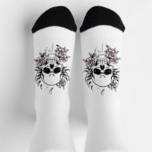 Chaussette Rose Skull White Socks (Haut)