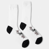 Chaussette Rose Skull White Socks (Droite)