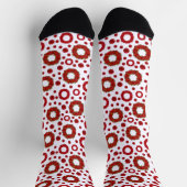 Chaussette Rose Wreath Polka Pattern for Red Rose Lovers (Haut)