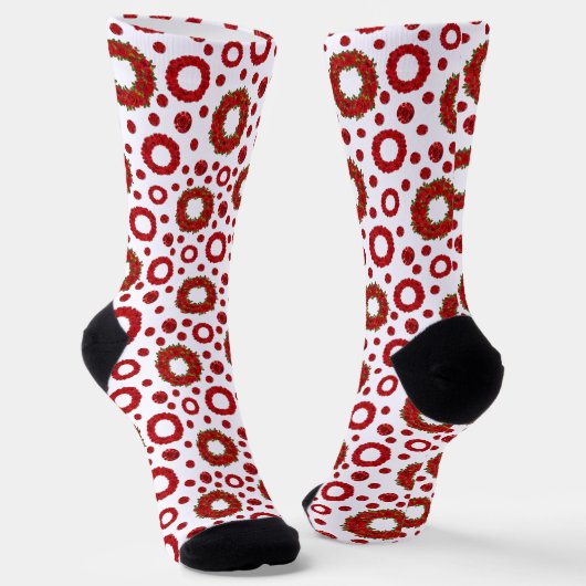 Chaussette Rose Wreath Polka Pattern for Red Rose Lovers (Angulaire)