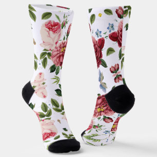Chaussette Roses anglaises roses élégantes vintage romantique