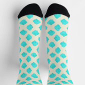 Chaussette Roses bleus sur chaussettes crème (Haut)