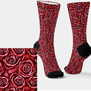 Chaussette Roses en cuir rose à outils