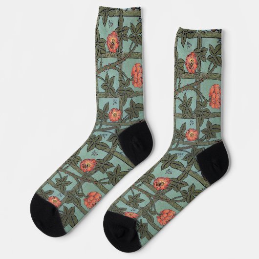 Chaussette Roses grimpantes et petits oiseaux, William Morris (Gauche)