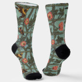 Chaussette Roses grimpantes et petits oiseaux, William Morris (Angulaire)