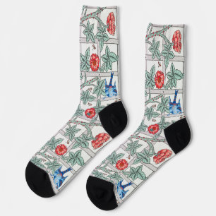 Chaussette Roses grimpantes et petits oiseaux, William Morris