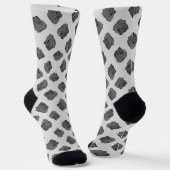 Chaussette Roses gris sur chaussettes blanches (Angulaire)