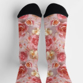 Chaussette Roses roses douces sur le sol Pastel (Haut)