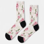 Chaussette Roses roses roses florales (Gauche)