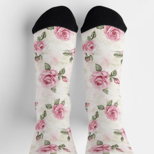 Chaussette Roses roses roses florales (Haut)