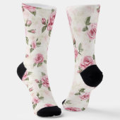 Chaussette Roses roses roses florales (Angulaire)