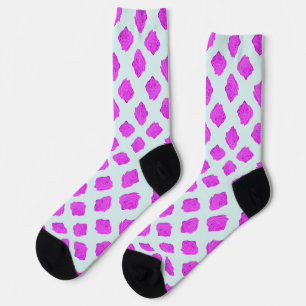 Chaussette Roses roses sur chaussettes bleu clair