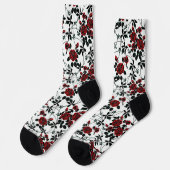 Chaussette Roses rouges. (Gauche)