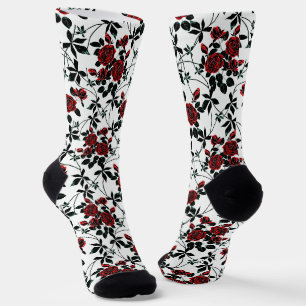 Chaussette Roses rouges.
