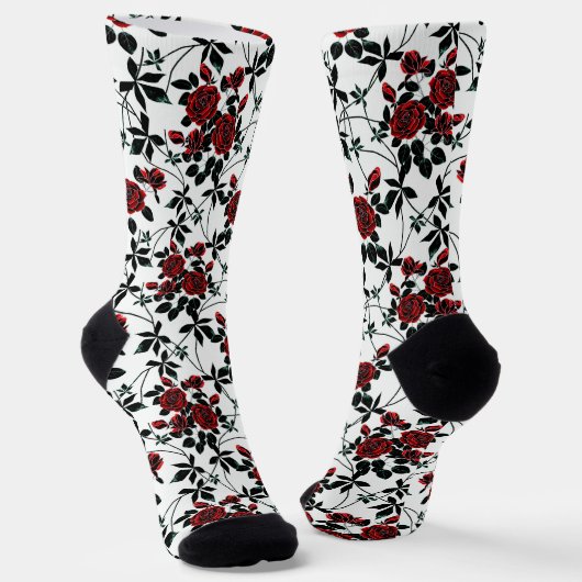 Chaussette Roses rouges. (Angulaire)