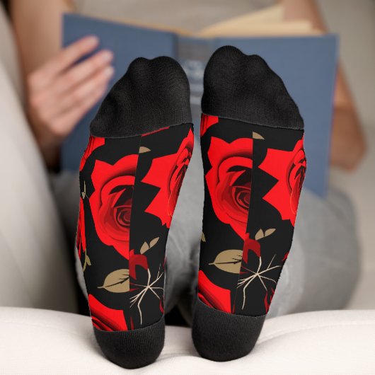 Chaussette Roses rouges (Fond)