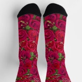 Chaussette Roses rouges de la Saint-Valentin avec message per (Haut)