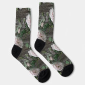 Chaussette Roses sur bois (Droite)