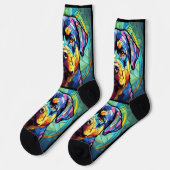 Chaussette Rottweiler en Verre Coloré (Gauche)