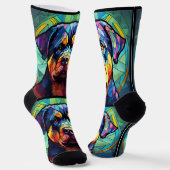 Chaussette Rottweiler en Verre Coloré (Angulaire)