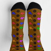Chaussette Roues de Poisson Brun (Haut)