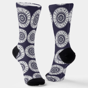 Chaussette Roues des signes du zodiaque céleste Mandala Art g