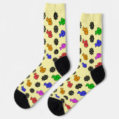Chaussette Roues Poissons Jaune Pâle   (Gauche)
