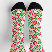 Chaussette Rouge blanc et vert Peppermenthe Candy Swirl (Haut)