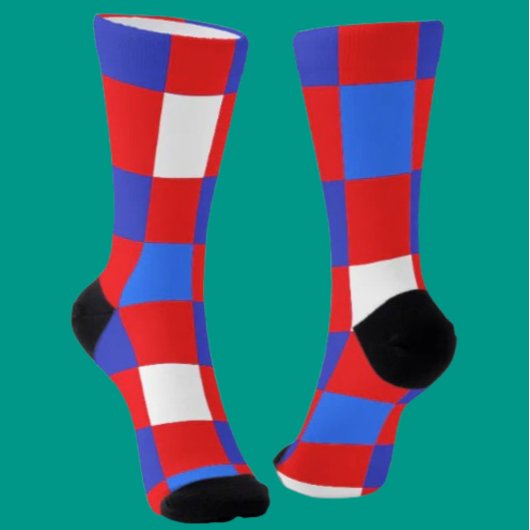 Chaussette Rouge, blanc & gras - Chaussettes d'équipage patri