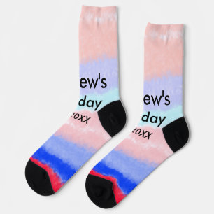 Chaussette Rouge bleu américain garçon anniversaire ajouter n