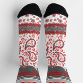 Chaussette Rouge et noir Paisley Bandana Damask (Haut)
