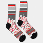 Chaussette Rouge et noir Paisley Bandana Damask (Droite)